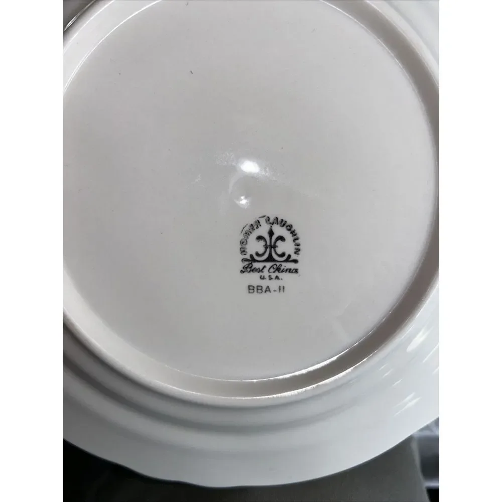 Homer Laughlin Best‎ China Christmas Plate Set Of 4 Holly Design 9 3/4